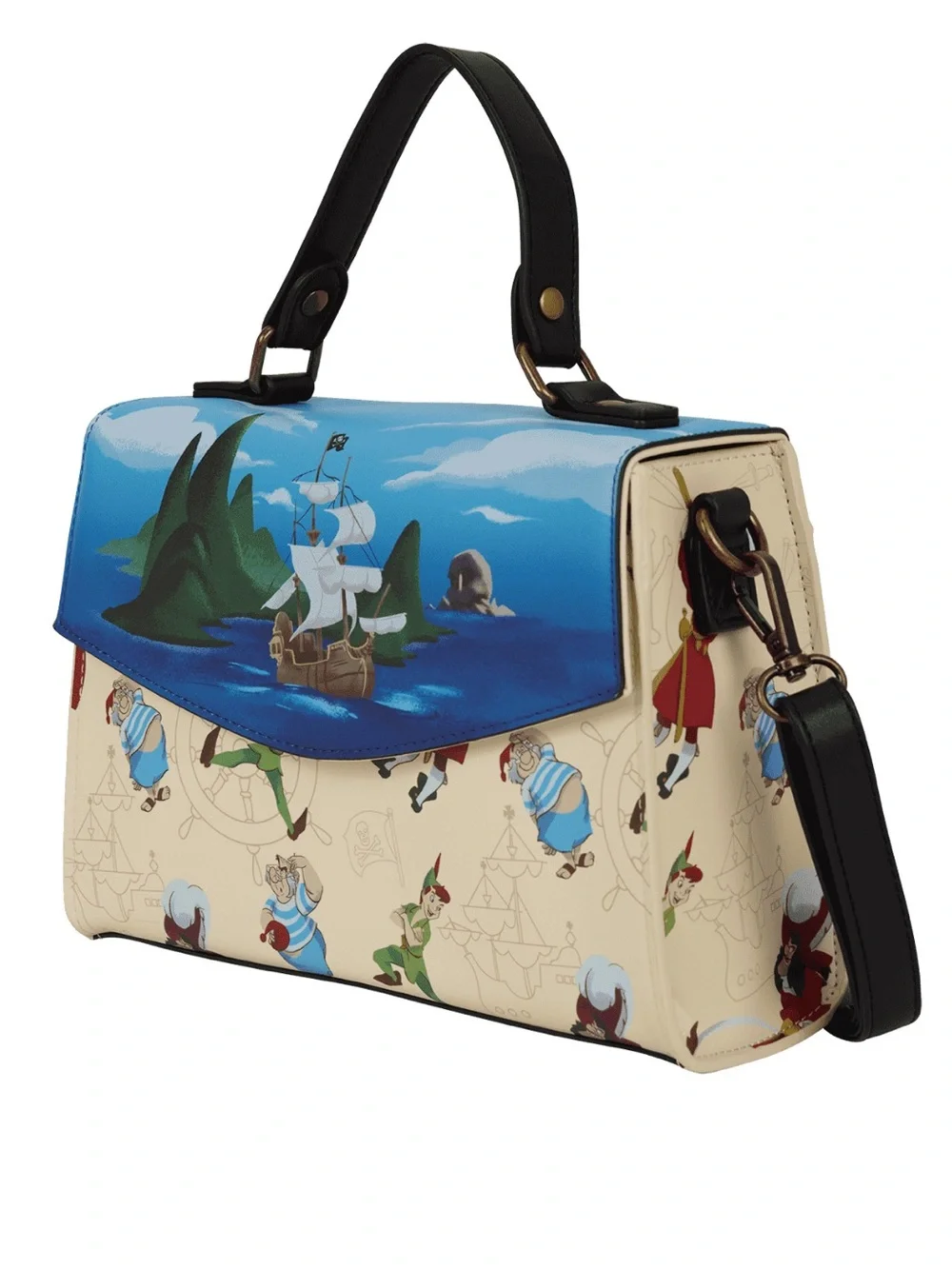 Loungefly Peter Pan Exclusive Captain Hook Pirate Ship Crossbody Bag